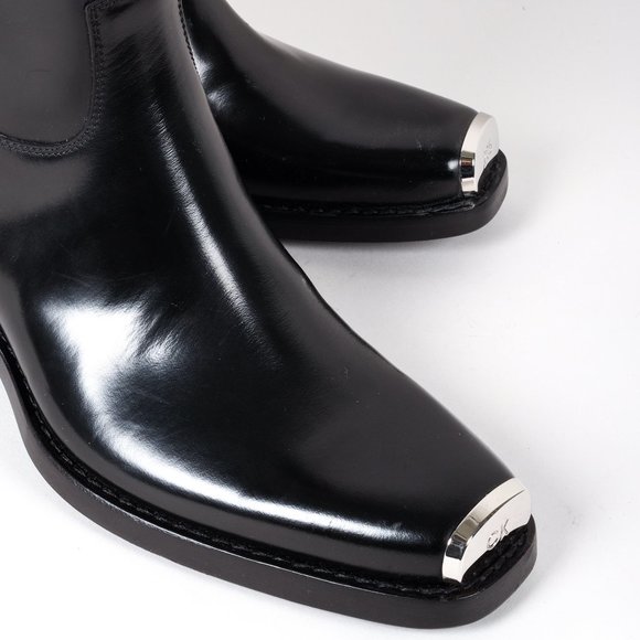 Calvin Klein 205W39NYC Black Steel Toe Western Boots - Picture 6 of 11